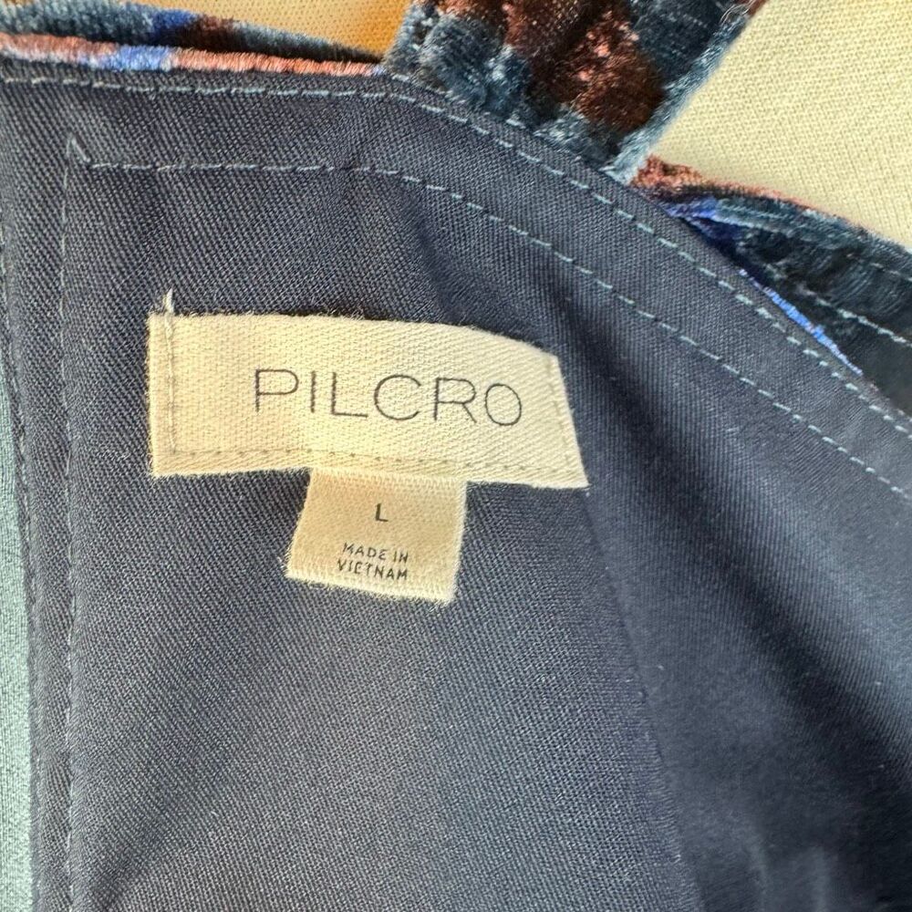 Pilcro Velvet Flyaway Top Blue Burnout Open Back Tank Size M - Picture 7 of 11